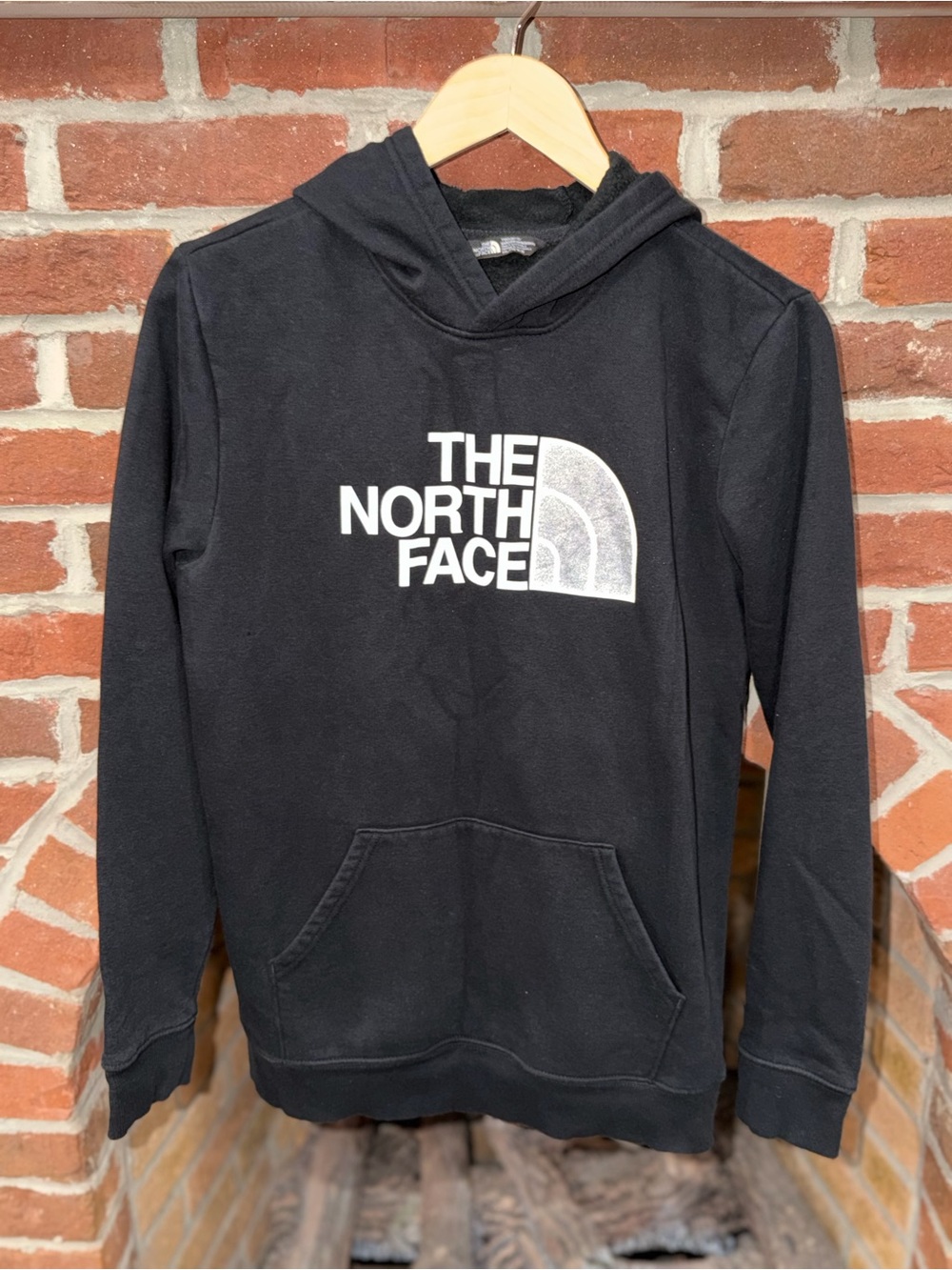 The North Face Black Hoodie with White Logo